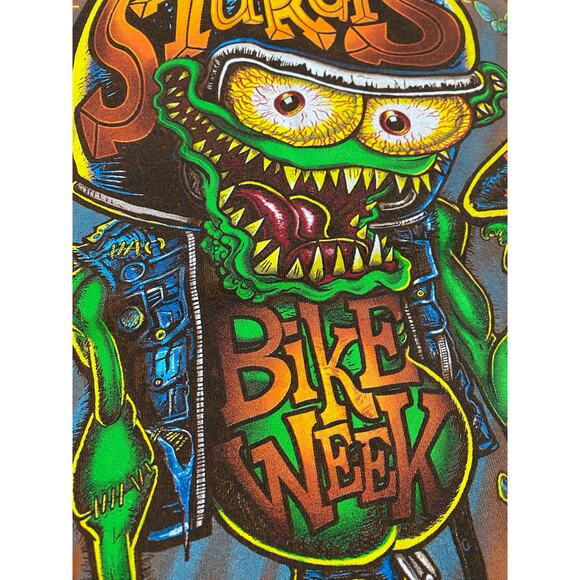 Sturgis 2014 Bike Week T-Shirt Size Medium, Orange Gildan Double Sided - Picture 6 of 10